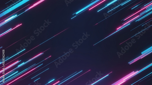 Abstract neon glowing lines background showcasing modern digital technology movement design