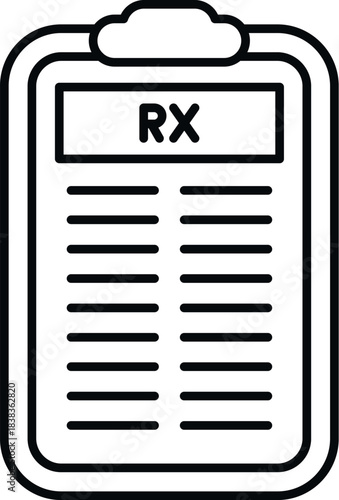 Clipboard holding a medical prescription form, representing health treatment documentation