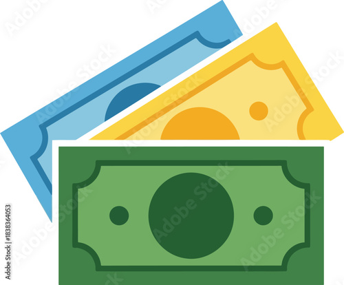 Concept of money cash currency banknotes finance wealth income business transaction payment vector