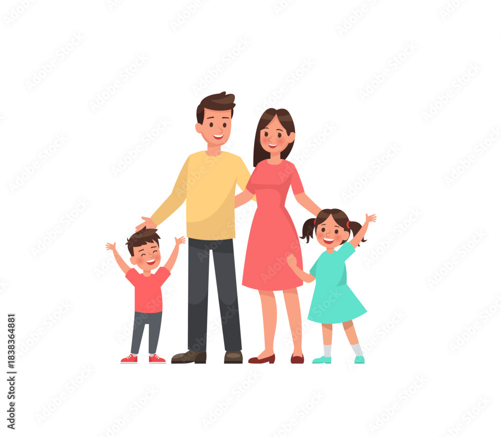 Naklejka premium happy young family