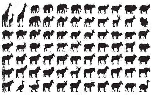 Collection of various animal silhouettes