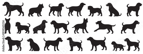 Collection of dog silhouettes