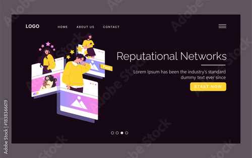 Social Media Reputation Management Vector Illustration