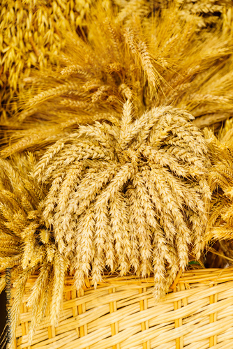 Bouquet made of field plants and hay