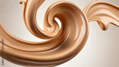 滑らかなリキッドファンデーションの肌色のテクスチャ