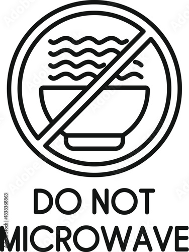 Packaging symbol representing an item not suitable for microwave heating