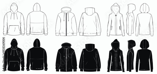 CAD coat mockup lines in vector