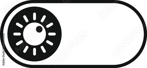 Toggle switch slider showing sun for light mode or day theme on user interface