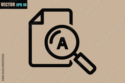 Content text analysis document search find review icon graphic