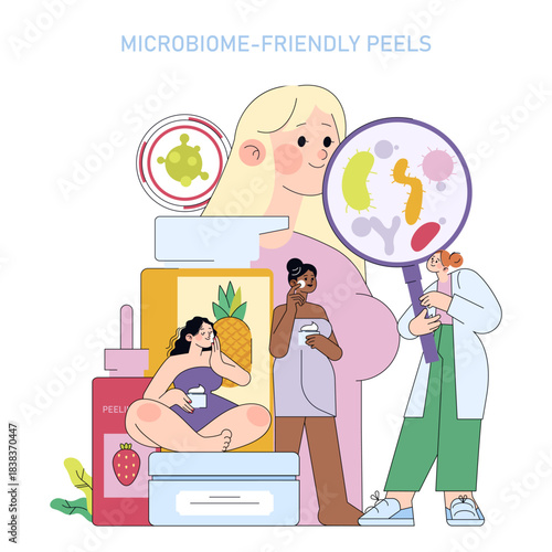 Microbiome-Friendly Peels Vector Illustration