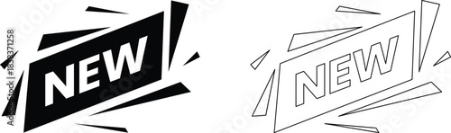 Modern Ribbon banner set new promotion vector Isolated on transparent background.