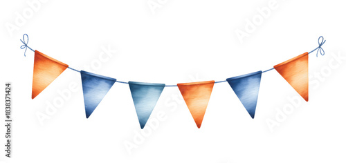 Hand painted party pennant flags for charming children’s birthday decor.
