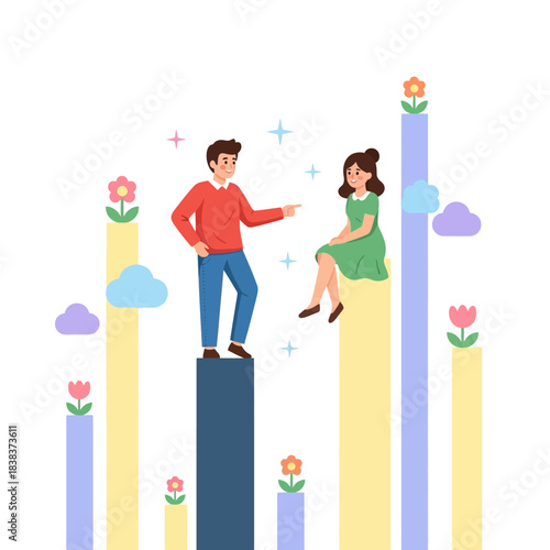 Illustrative depiction of career growth, highlighting achievements and progress in business