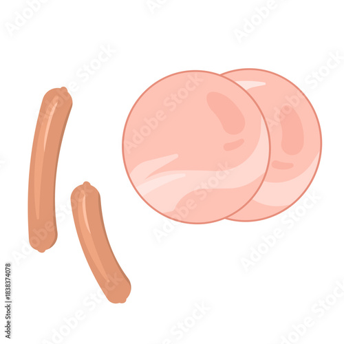 ハムとソーセージのイラスト