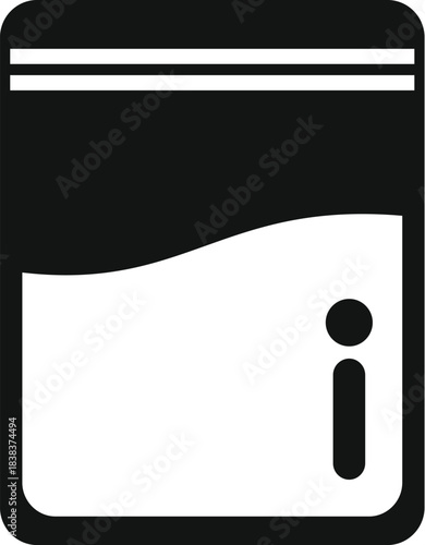 Ziplock bag containing important information symbol, representing data or evidence