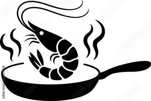 Sizzling Shrimp in Frying Pan
