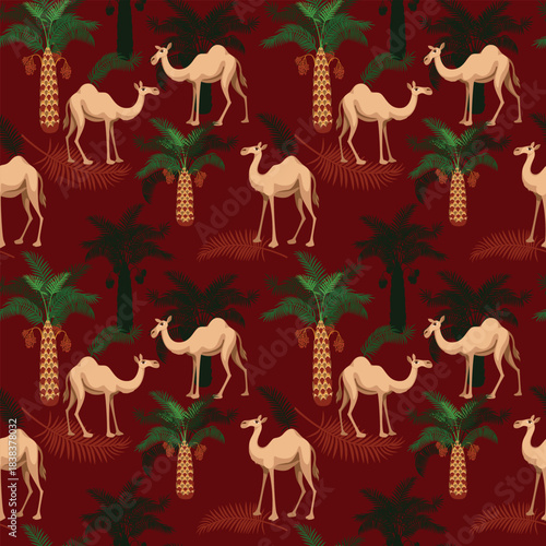 Camel pattern on a dark background