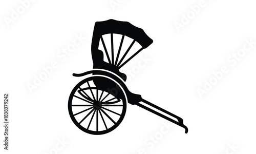 Silhouette of a traditional rickshaw vehicle