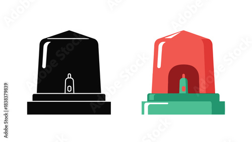 Illustration of a siren with black and red color schemes detailed design