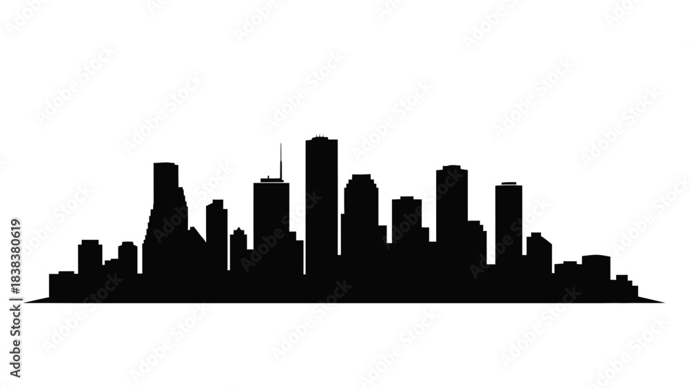 Fototapeta premium Stunning modern metropolitan skyline silhouette perfect for corporate branding and urban design projects