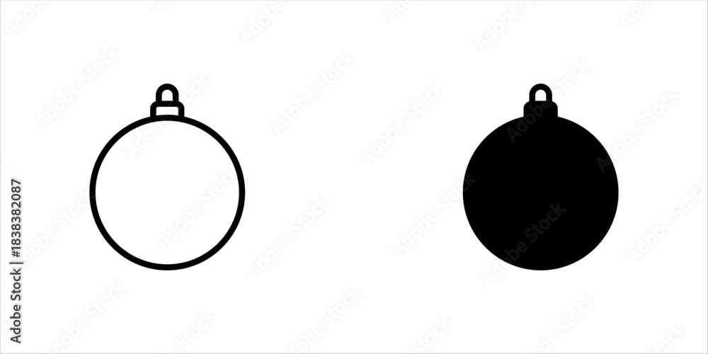 Fototapeta premium Christmas balls set icons vector, Decorated christmas bauble isolated on white background, Christmas elements, design for Christmas card, greeting card