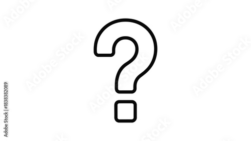 Simple hand drawn outline question mark symbol isolated on white background