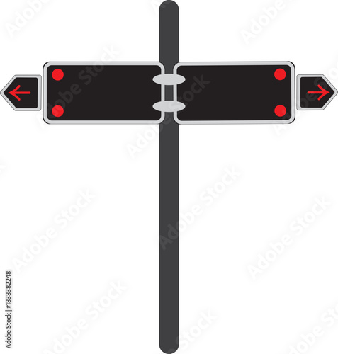 Green Directional Sign with Arrow.  Blank Green Street Sign with Two Arrows  black Directional Sign with Arrow.
