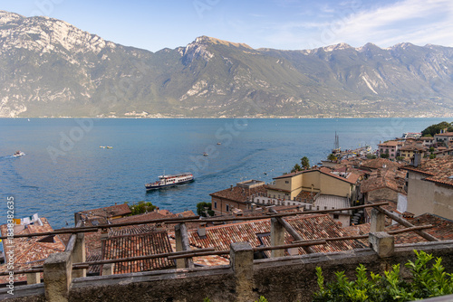 Panoramic view of Limone sul Garda and Lake Garda.