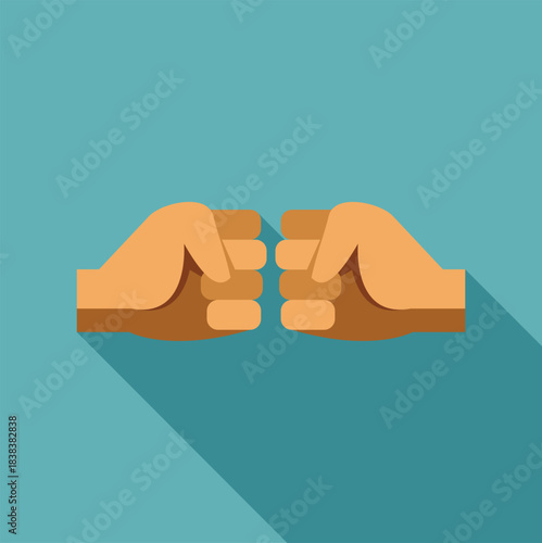 Two fists approaching each other, symbolizing friendship, respect, and agreement