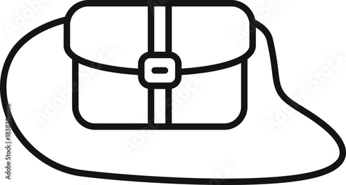 Handbag accessory line icon featuring strap and buckle