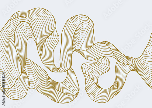 Seamless wave pattern. Abstract background with linear curls.
