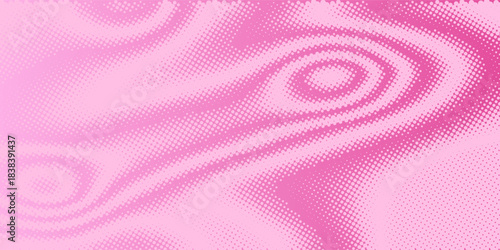 Pink rose halftone pattern. Retro comic gradient background. Pixelated dotted texture overlay. Cartoon pop art faded gradient pattern. Vector backdrop for poster, banner, advertisement