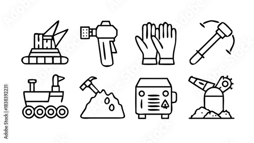 Excavator and Cart Illustration in Mining Industry