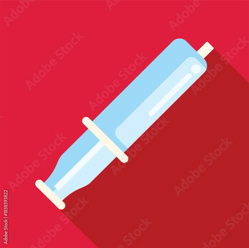Syringe displaying health, medical, and vaccination concept with flat shadow
