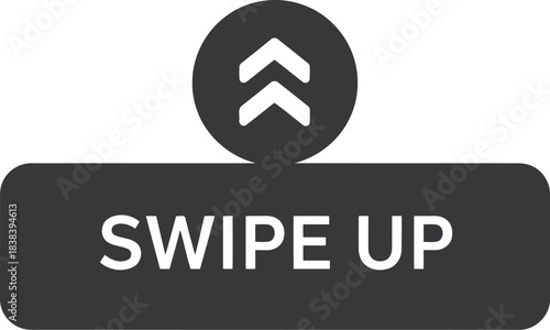 Social media swipe up button arrow icon for mobile engagement and website navigation directing users to content vector