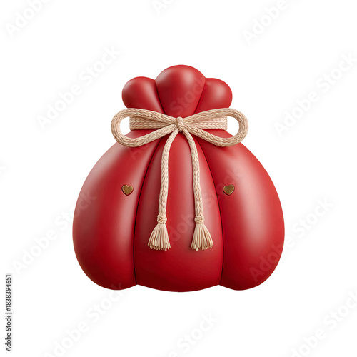 Red 3D Christmas icons. Volume festive style with warm natural vibes.