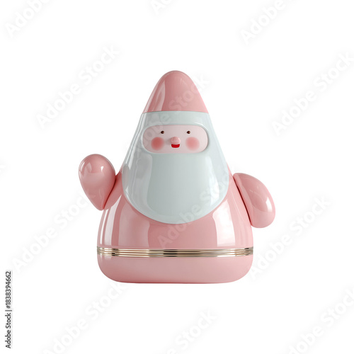 Glossy pink 3D Christmas icons with smooth shine and cute festive shapes. Modern holiday style with soft reflections and playful winter mood.