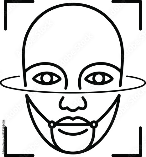 Face recognition biometric scan icon