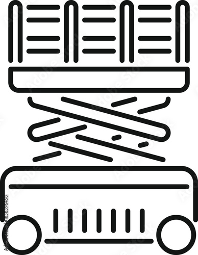 Scissor lift providing elevated access for construction and maintenance work