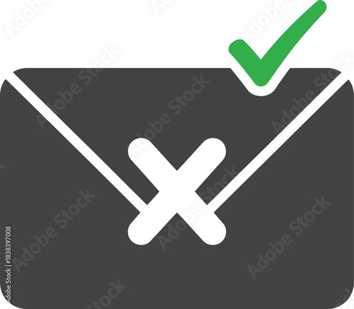 Email rejection icon confirmation wrong mail symbol no accepted message closed communication error denied inbox status vector