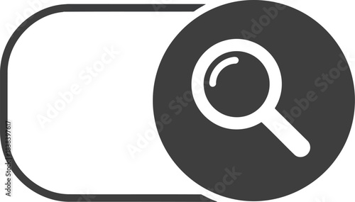 Magnifying glass search icon on toggle switch digital interface symbol vector