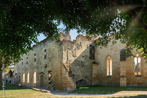 Saint emilion historic ruins, crumbling stone architecture