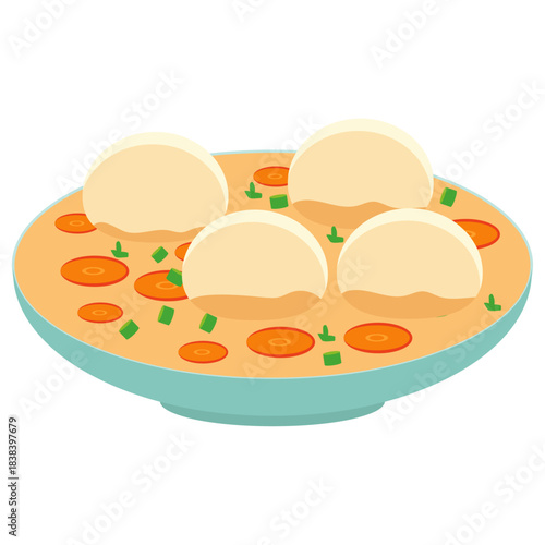 matzo ball soup with carrots.