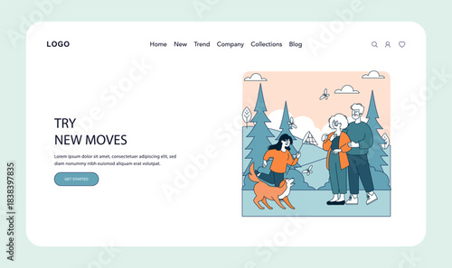 Connection Between Generations. Flat Vector Illustration