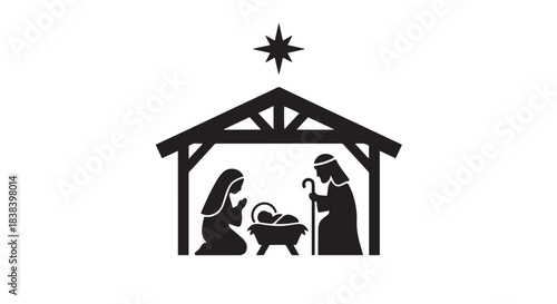 Silhouette of a family at home with a dog