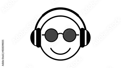 Black studio headphones and professional audio headset icon isolated on white background as a vector technology symbol for music equipment or DJ sound listening