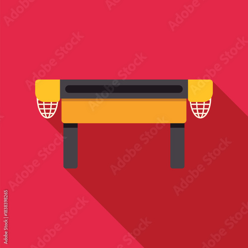 Air hockey game table with goals, designed in a modern flat style