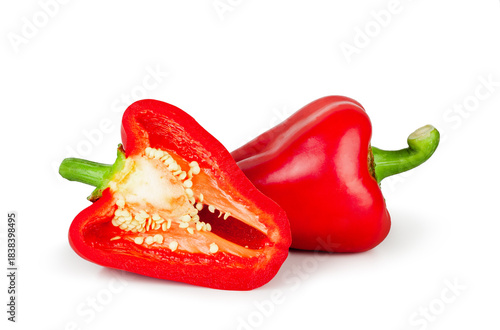 Sweet pepper isolated on a white background, contour