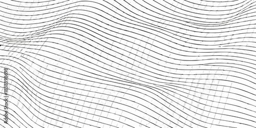 Abstract pattern of flowing curved lines creating a wavy monochrome texture
