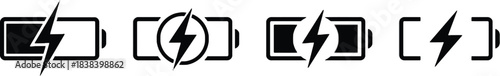 battery icon, battery charge, power level, energy indicator, charging symbol, low battery, full battery, half battery, battery status, electricity symbol, lightning bolt, power icon, battery meter, en